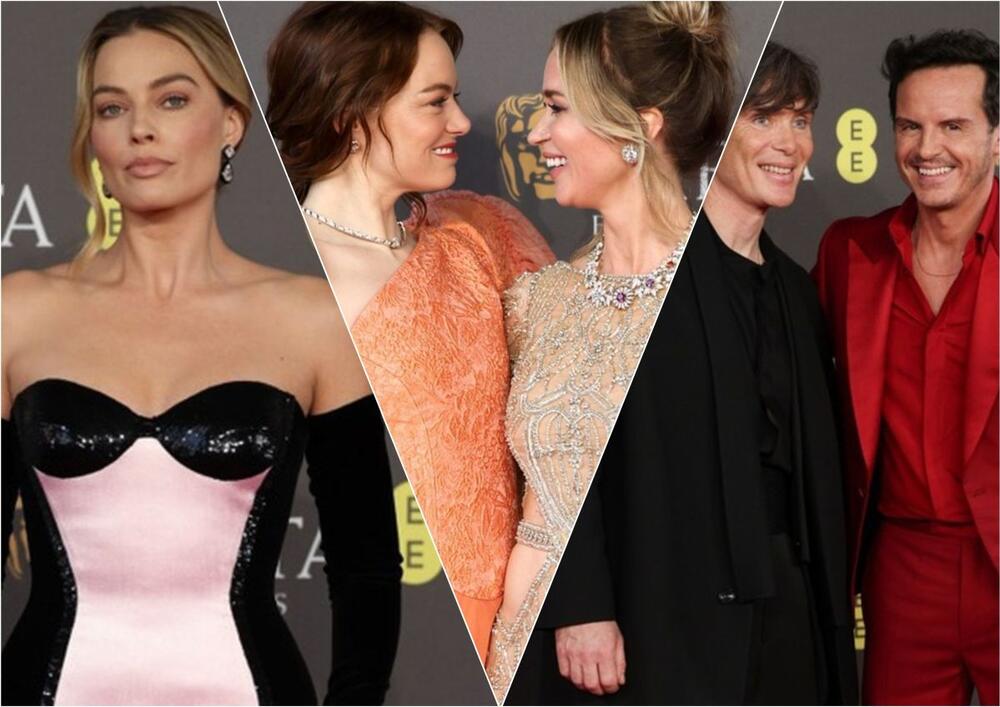 Margo Robi, Ema Stoun, Emili Blant, Kilijan Marfi i Endru Skot na dodeli BAFTA nagrada 2024.