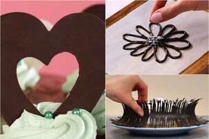 Za svaki trik vam treba po nekoliko sekundi! Kako napraviti dekoraciju za torte i kolače od čokolade?