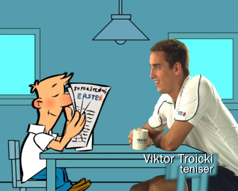 U okviru kampanje Erste banke za promociju štednje Viktor Troicki snimio je prvu reklamu u karijeri