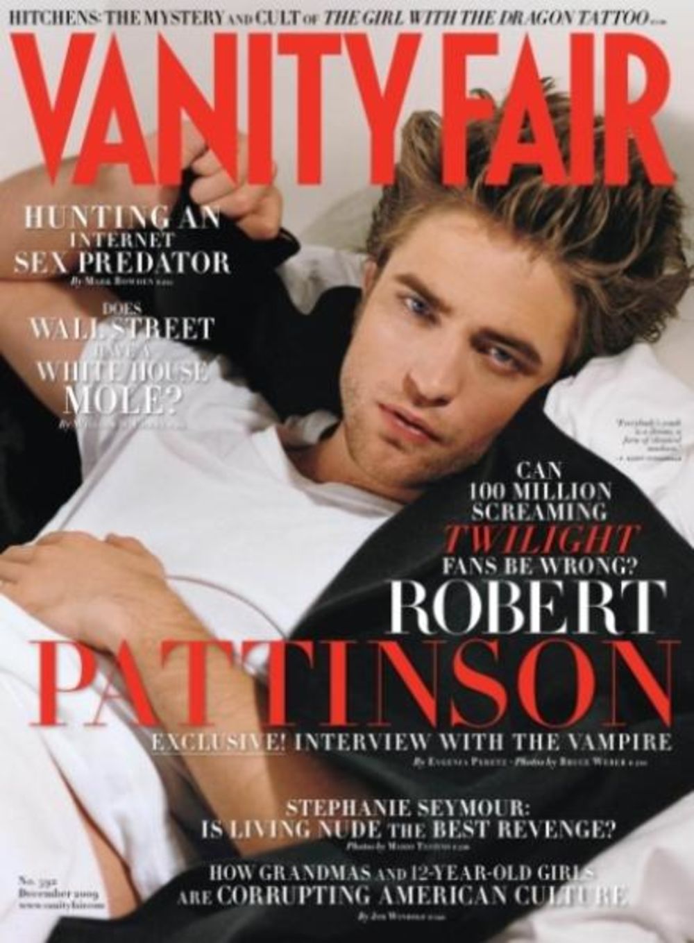 Pored toga što svojim izgledom osvaja mnogobrojna ženska srca širom planete, dvadesetčetvorogodišnji glumac Robert Patinson ljubimac je i fotografa internacionalnih izdanja prestižnog magazina Vanity Fair na čijim se stranicama, a vrlo često i naslovnicama, na