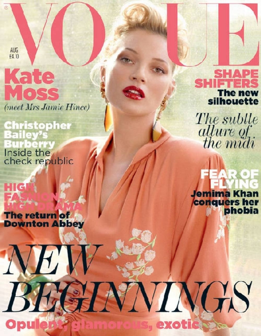 Upravo uz ovakvu najavu je najpopularnija britanska manekenka Kejt Mos osvanula na naslovnici avgustovskog izdanja britanskog magazina Vogue, čiji urednici su želeli da odaju počast i požele sreću ikoni stila koja je pre dve nedelje izgovorila sudbonosno da sv