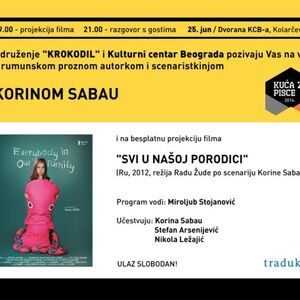 Kulturni centar Beograda: Veče sa rumunskom spisateljicom Korinom Sabau