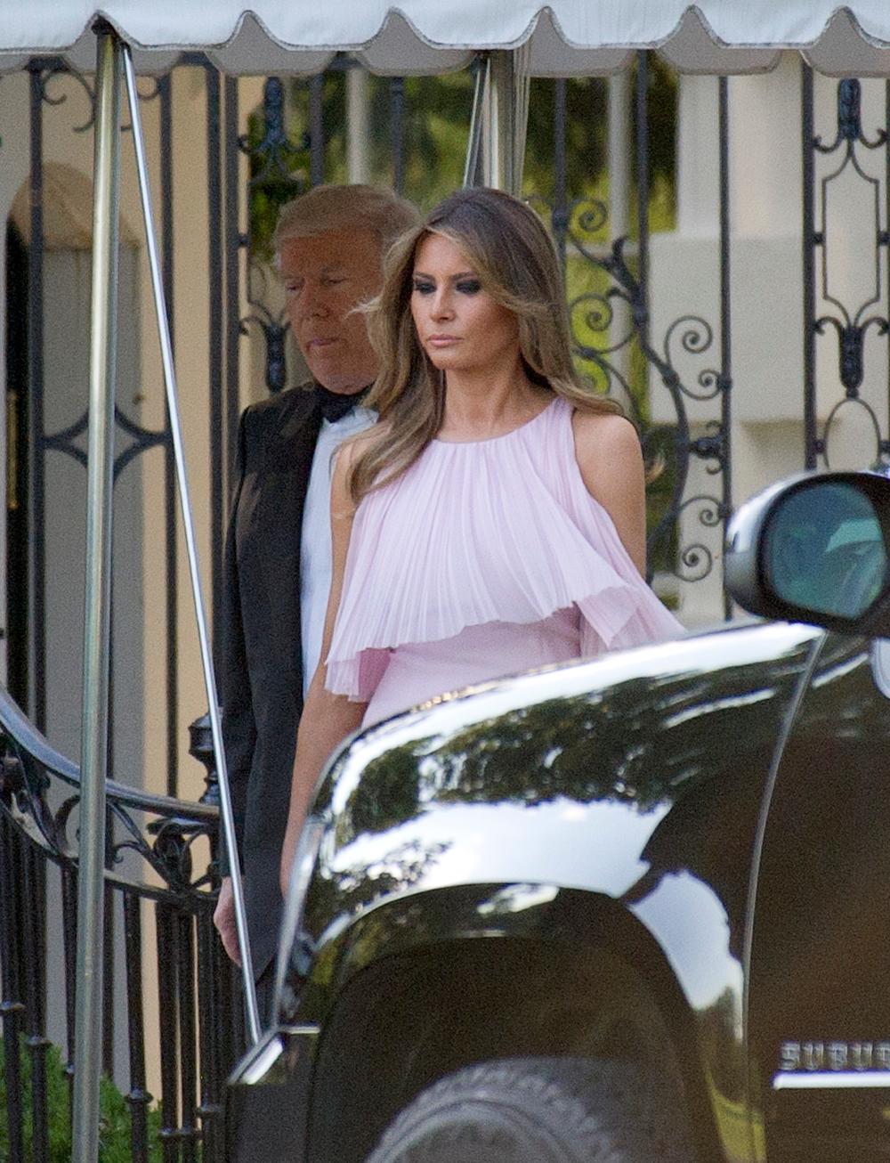 <p>Dugačka, ljubičasta haljina od šifona zaista je nešto posebno - naročito ako je nosi prva dama Amerike!</p>