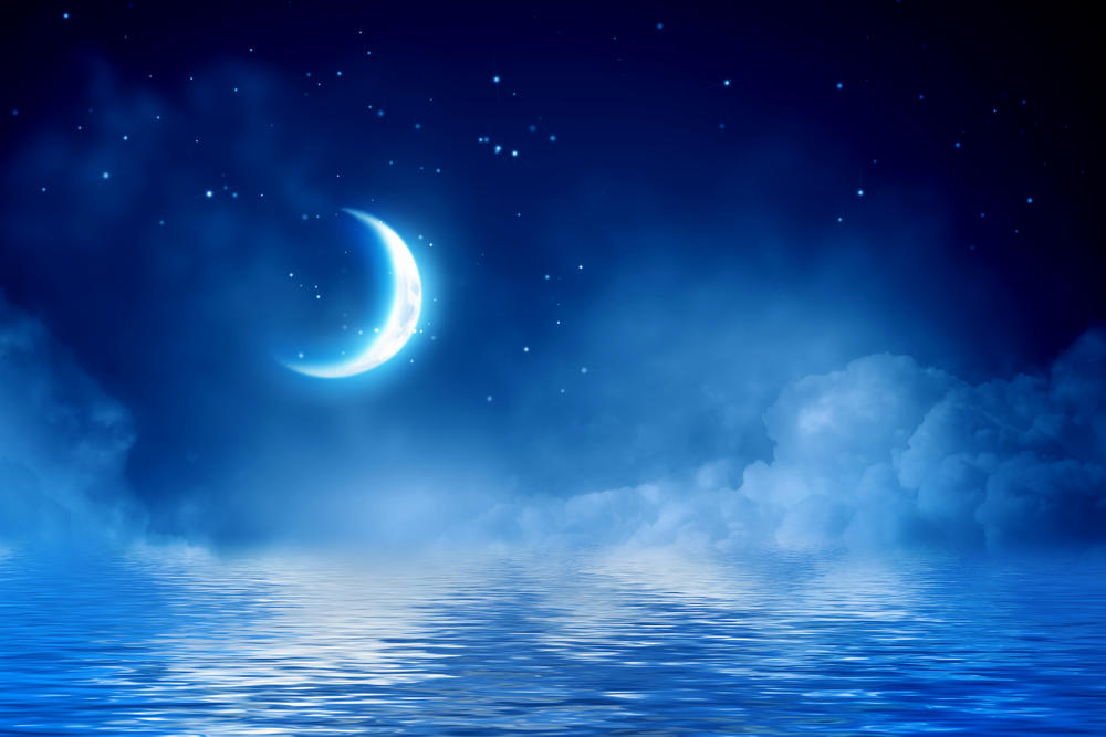mlad mesec, mesec, nebo, noć
