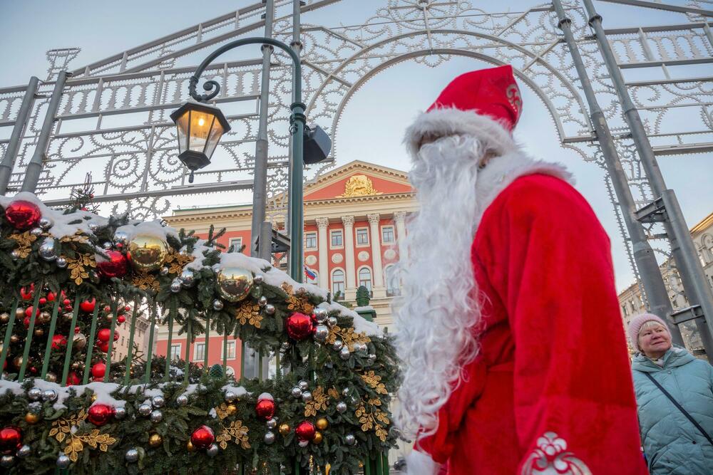 Moskva, Rusija, Deda Mraz, Božić, Crveni trg
