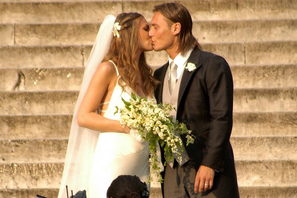 Frančesko Toti i Ilari Blazi na svom venčanju 2005. godine