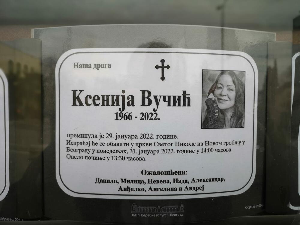 <p>Obeleženo je 40 dana od prerane smrti poznate novinarke i TV voditeljke Ksenije Vučić.</p>