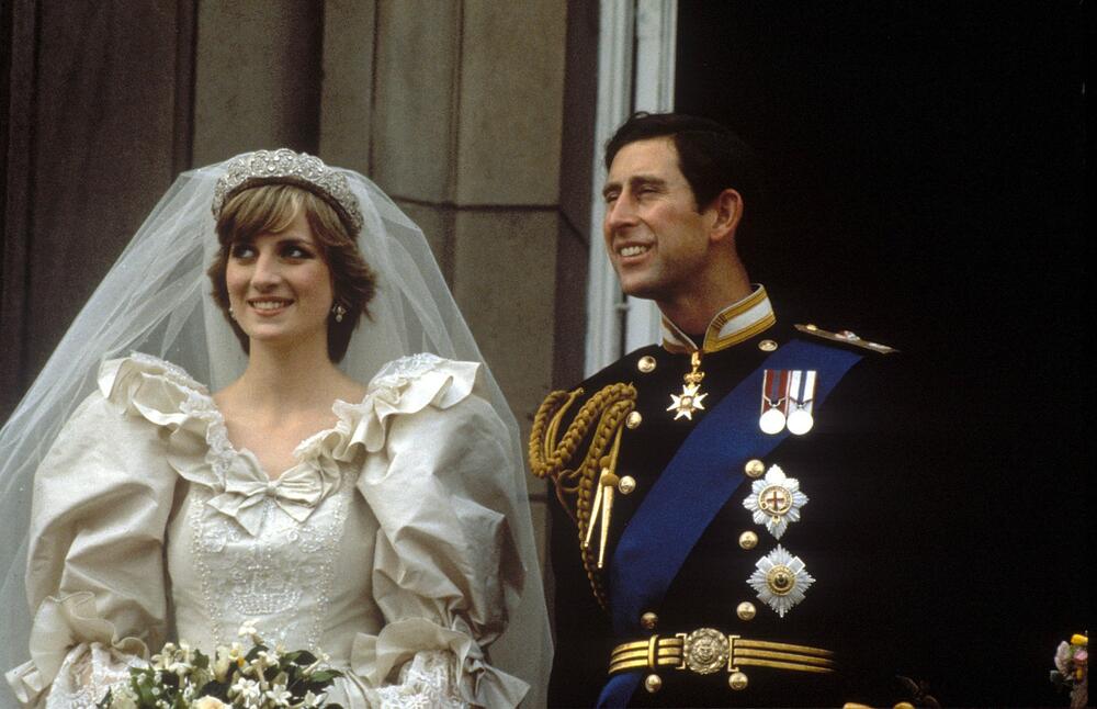 Princeza Dajana i princ Čarls III na dan svog venčanja