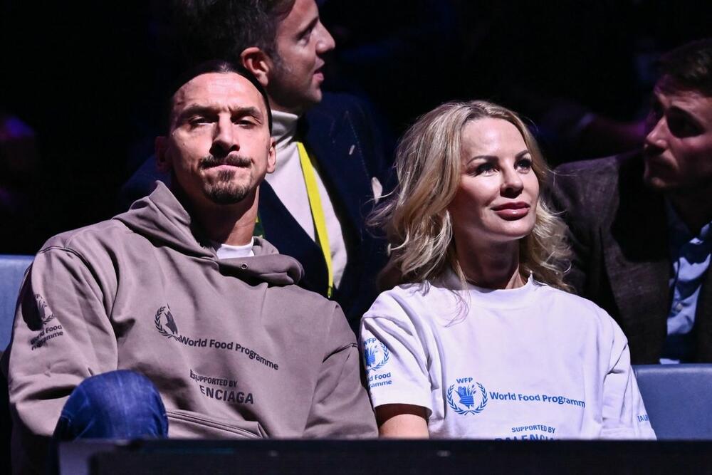 Zlatan Ibrahimović i njegova devojka Helena Seger u Torinu na meču Novaka Đokovića