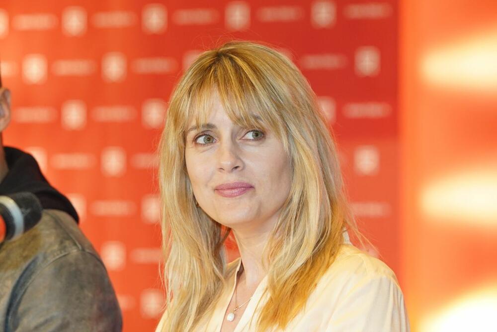 Tamara Krcunović na nedavnoj pres konferenciji povodom  premijere predstave Laž