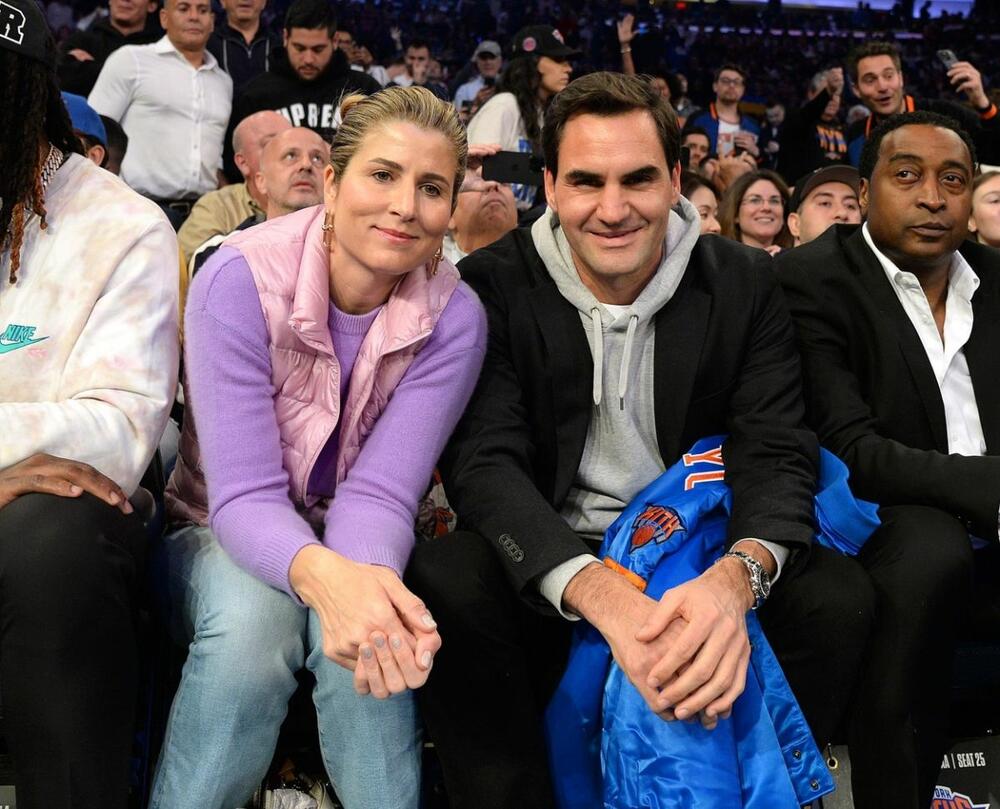 Mirka i Rože Federer na NBA meču Njujork Niksa