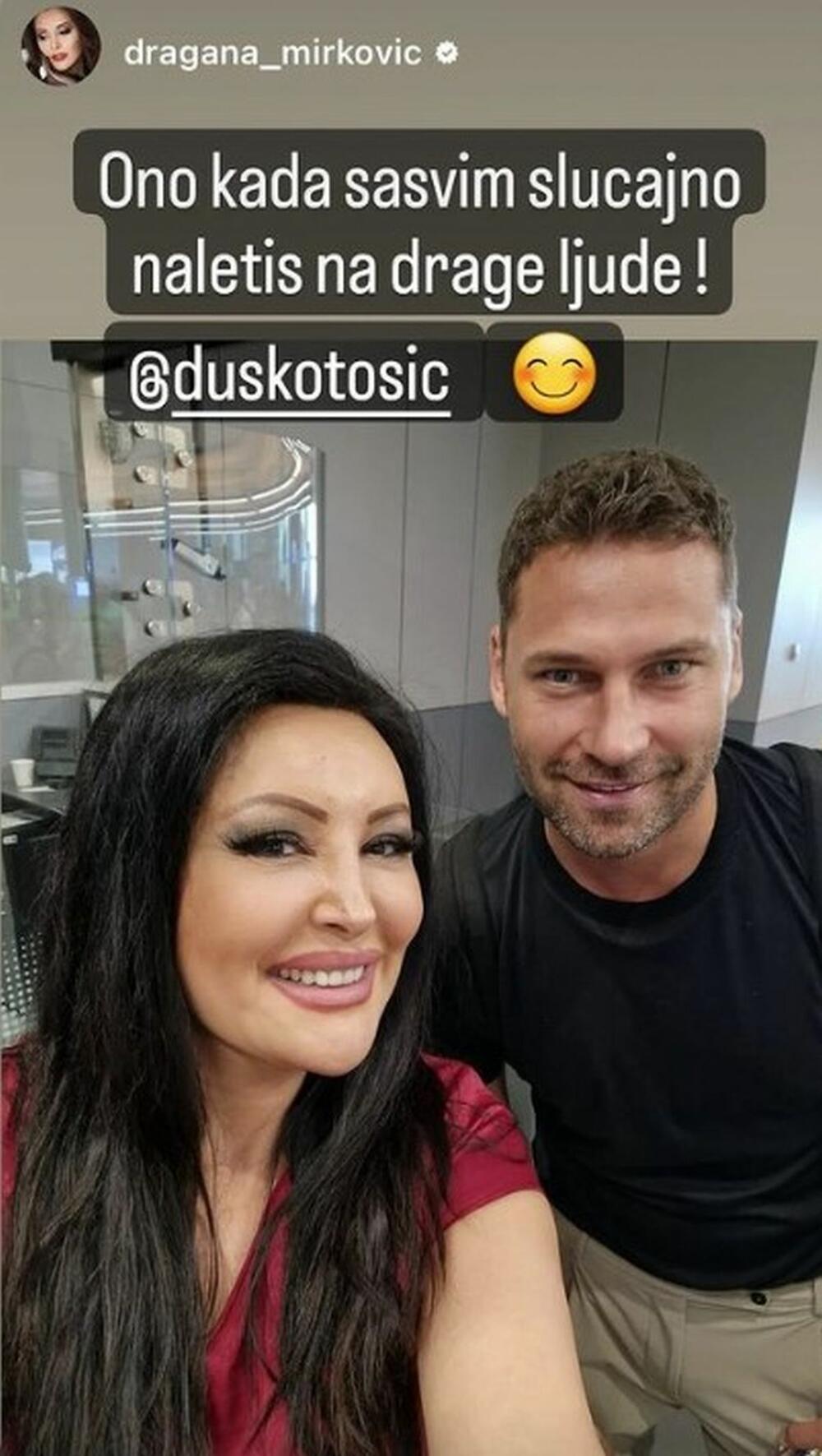 Dragana Mirković i Duško Tošić slučajno su se sreli i ovekovečili susret selfijem