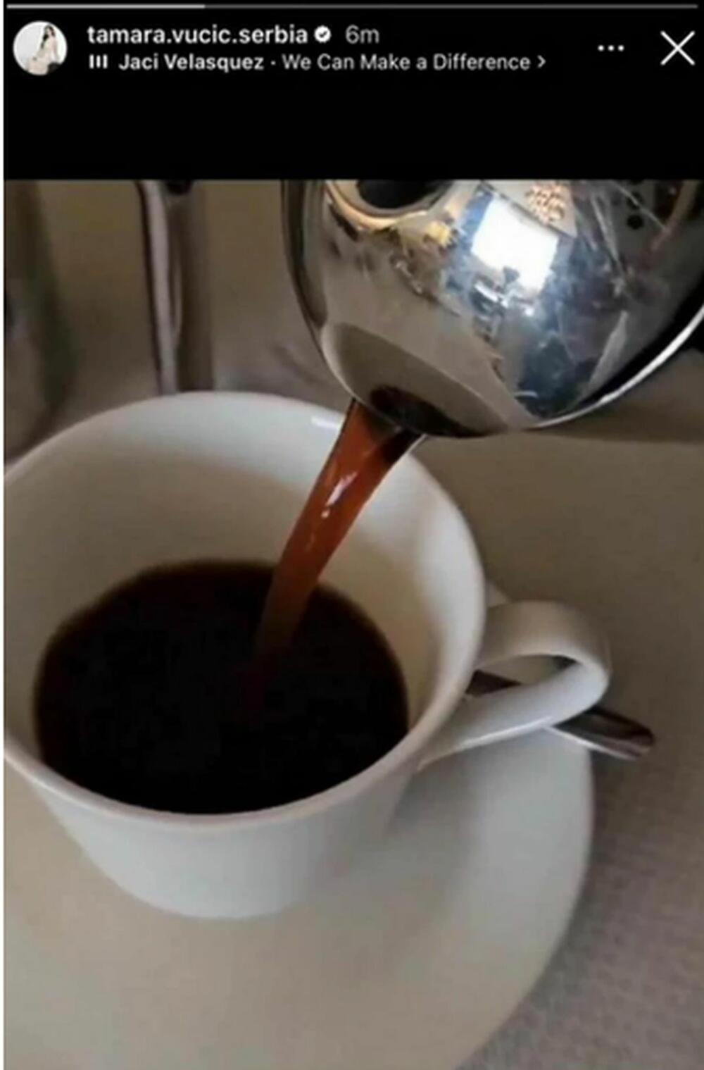 Nakon doručka Tamara pije običnu crnu kafu 