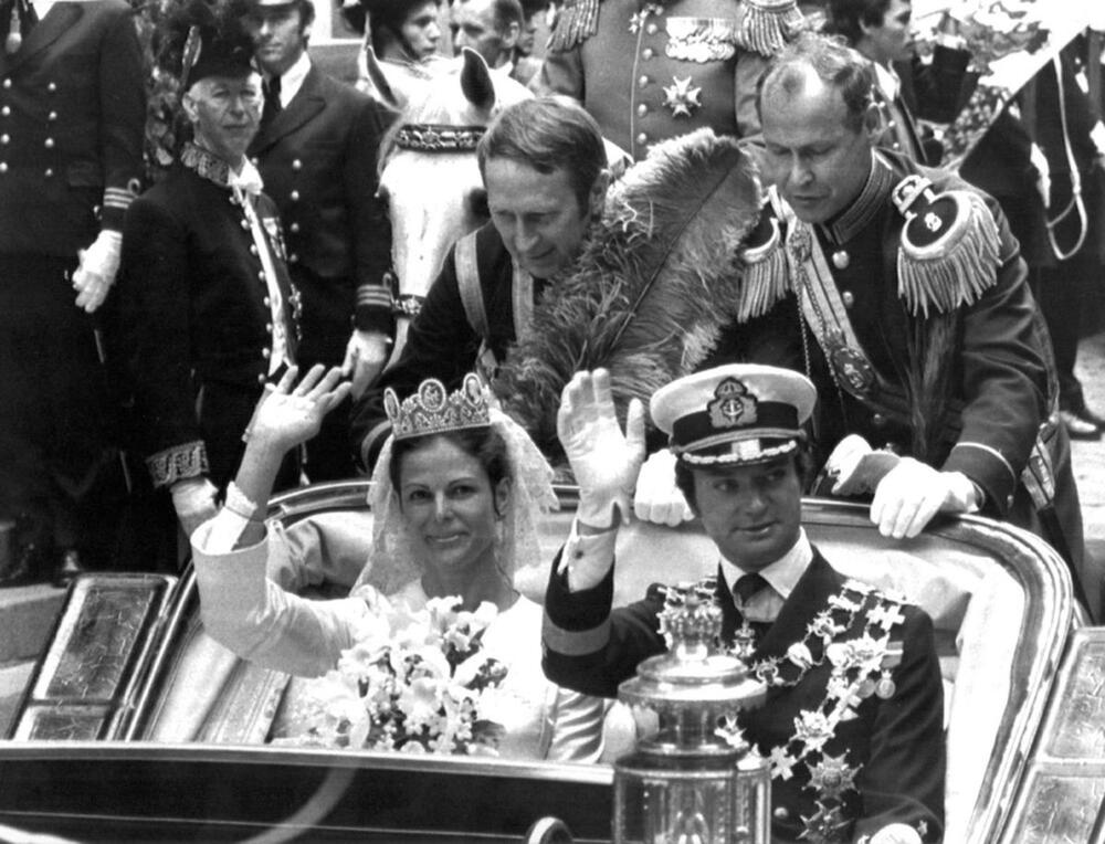 Kralj Karl Gustaf i kraljica Silvija na dan svog venčanja