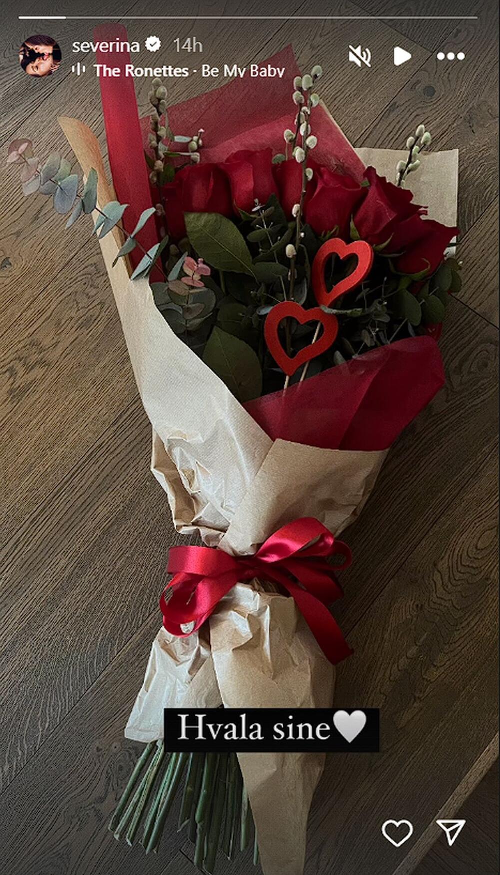 Severina Vučković dobila je od sina Aleksandra buket crvenih ruža za Dan zaljubljenih