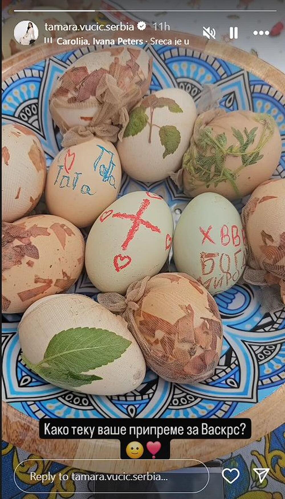 Tamara Vučić pokazala kako je obojila jaja za Uskrs