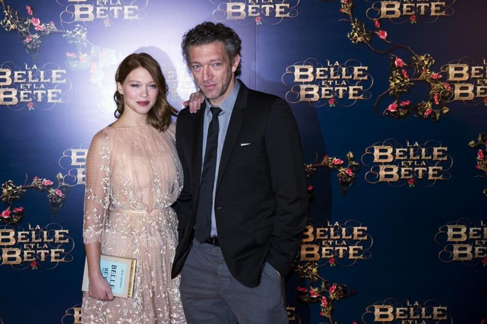 Lea Sejdu i Vensan Kasel na premijeri filma "Lepotica i zver" u Parizu 2014. godine