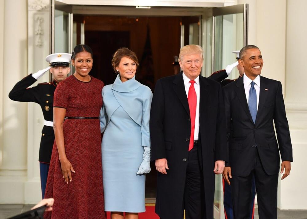 Bivši i budući prvi par na inauguraciji Donalda Trampa 2017.