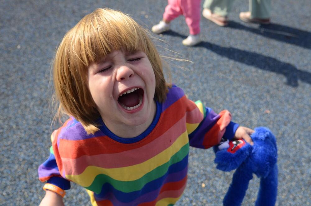 Dete s Hagi Vagijem u ruci plače usred napada besa (tantruma)