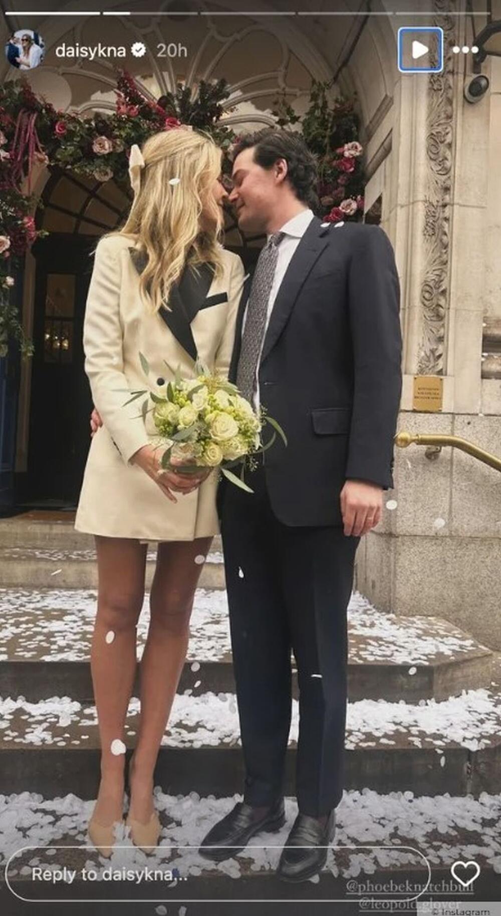 Fibi Nečbul i Leopold Glover na venčanju u Čelsiju