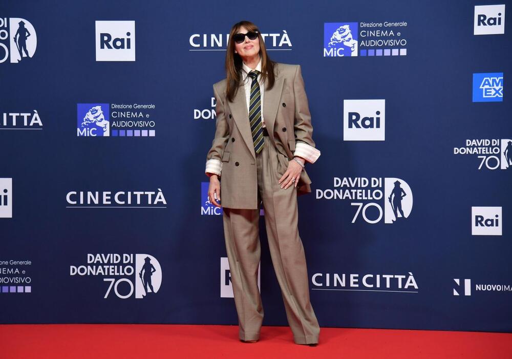 Monika Beluči na crvenom tepihu na dodeli nagrada 'David di Donatelo'