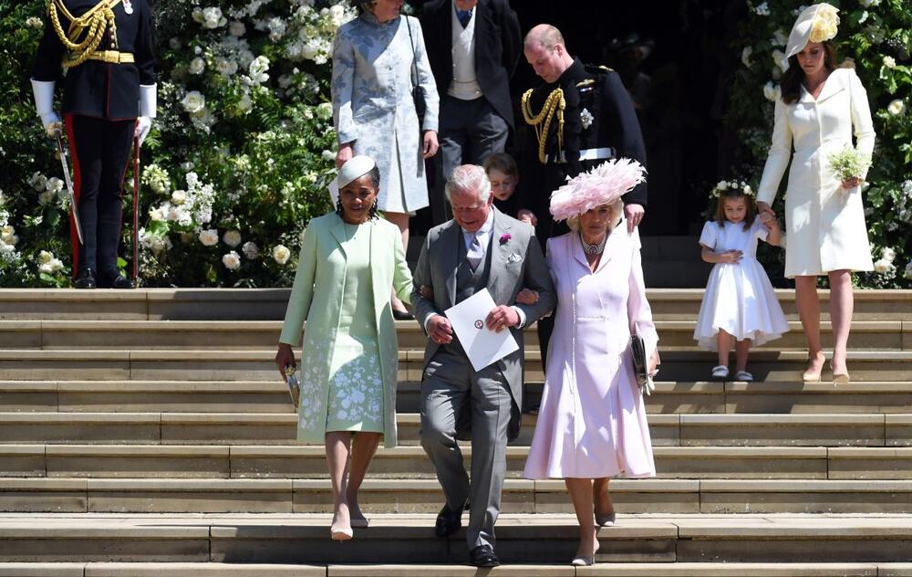 Kejt Midlton, princeza od Velsa, tada vojvotkinja od Kembridža,  na venčanju princa Harija i Megan Markl, danas vojvode i vojvotkinje od Saseksa.