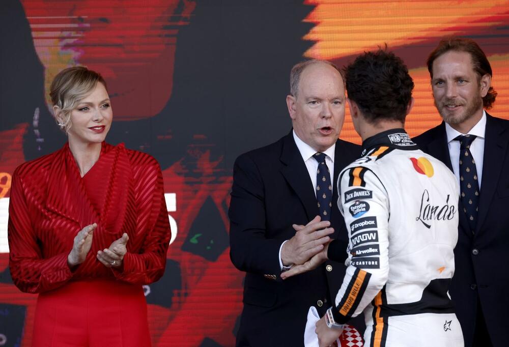 Princeza Šarlin i princ Albert od Monaka na trci Formule 1