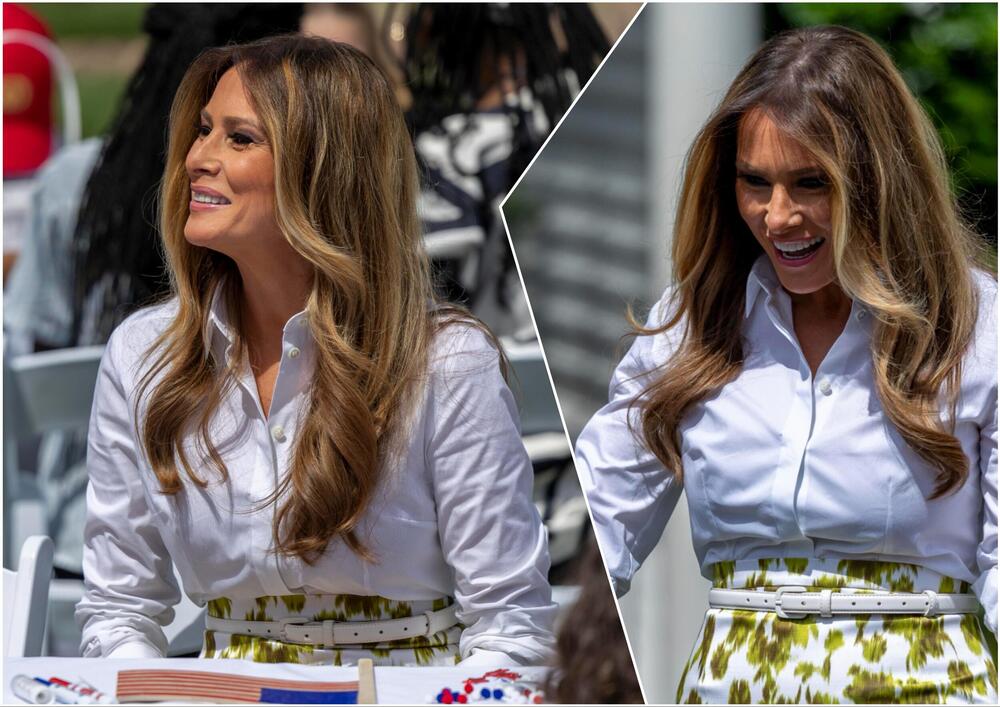 Melanija Tramp u zabavi s decom iza Bele kuće