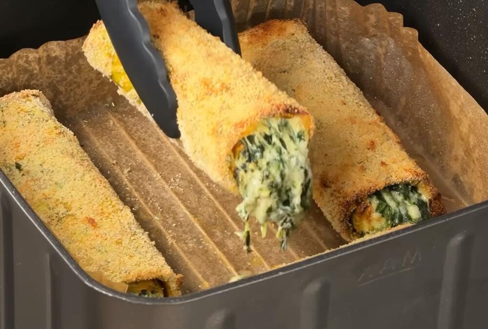 Pohovane rolnice od tikvica, sira i spanaća