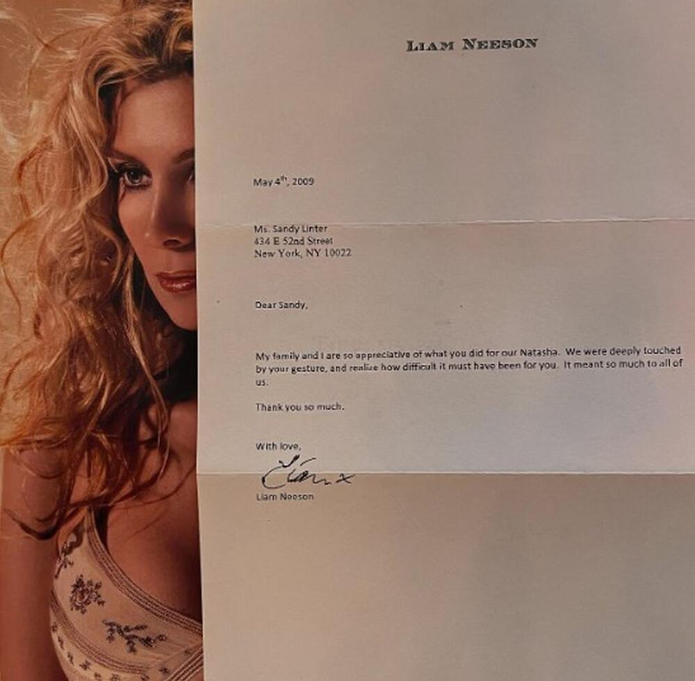 Pismo zahvalnosti Lijama Nisona šminkerki koja je šminkala Natašu Ričardson pred sahranu