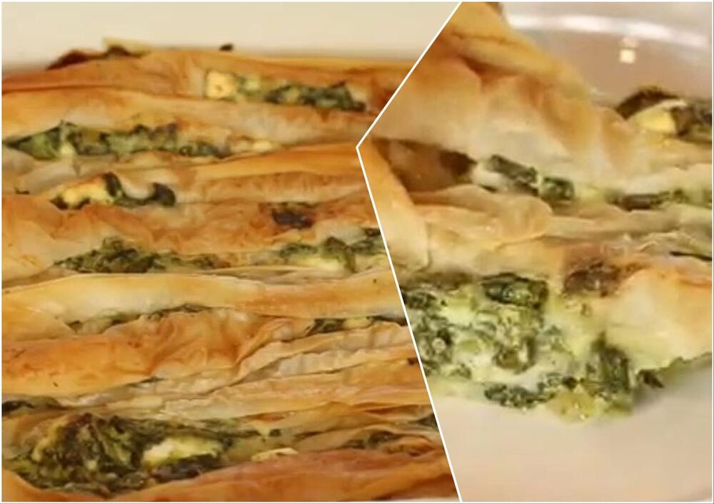 Grčka spanakopita u obiku harmonike
