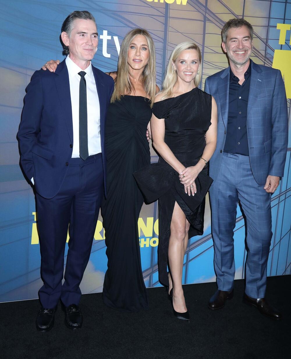 Bili Kradap, Dženifer Aniston, Riz Viterspun i Mark Daplas na Dženifer Aniston na premijeri četvrte sezone serije 'Jutarnji šou'