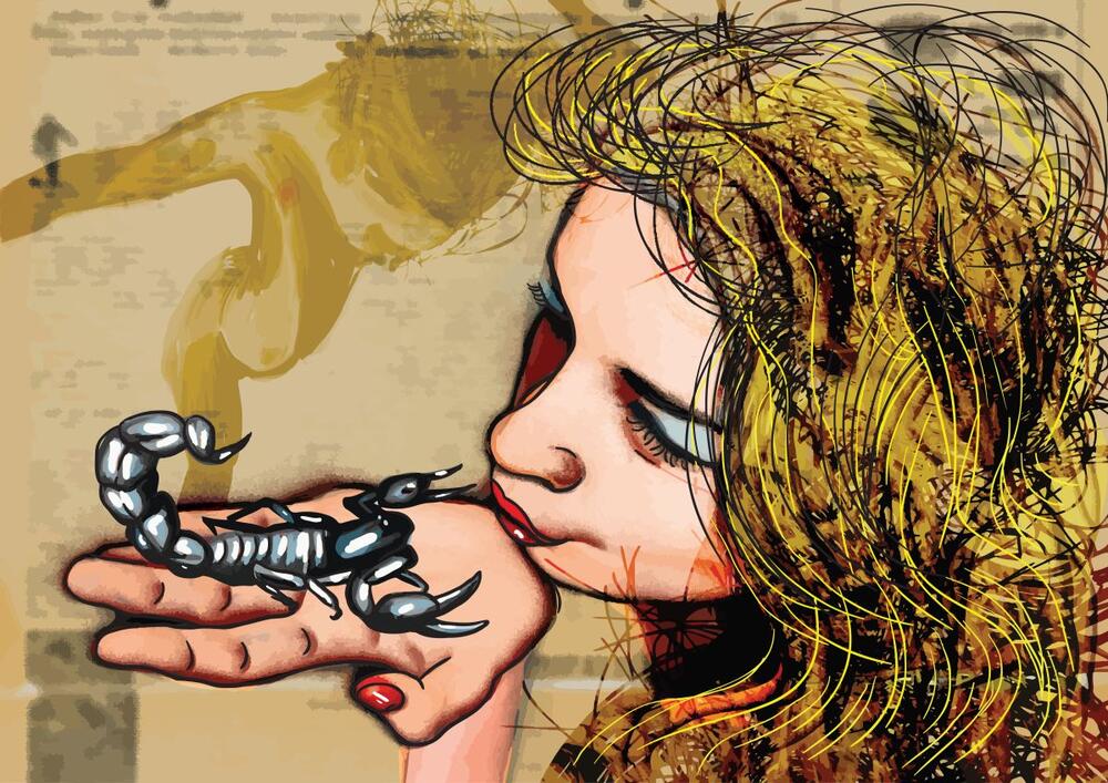 Škorpija se često povezuje s osmom kućom u astrologiji koja između ostalog vlada seksom, smrću i ponovnim rođenjem.