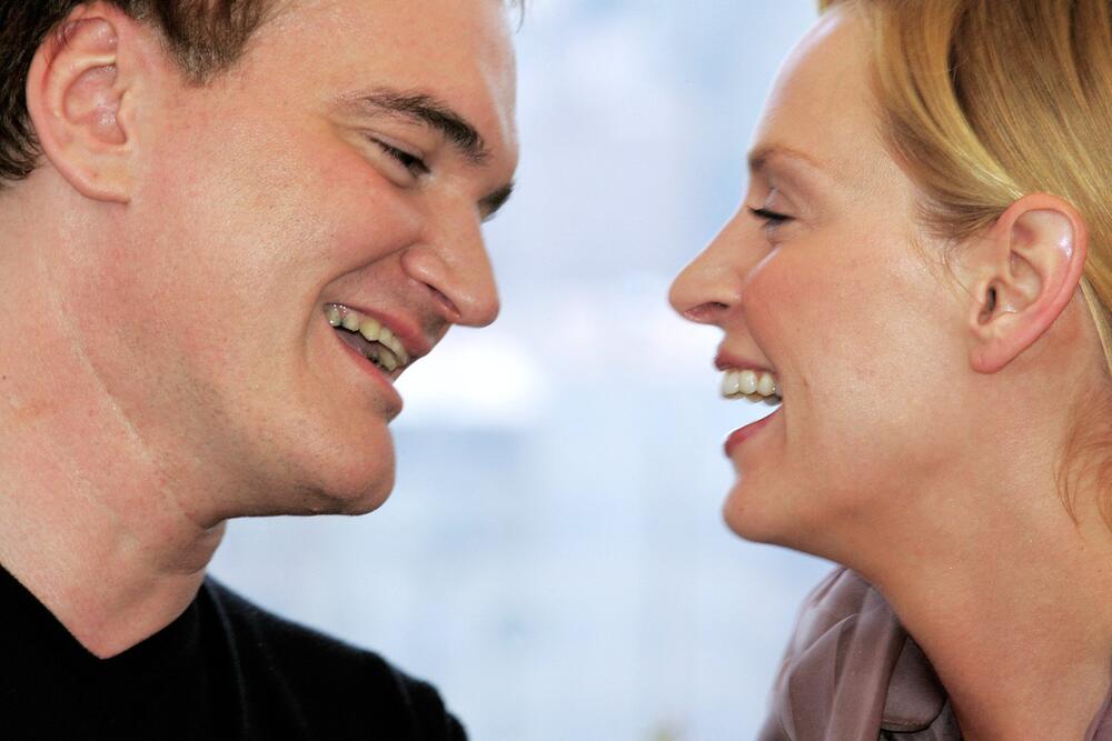 Kventin Tarantino i Uma Turman na Kanskom festivalu 2004. godine