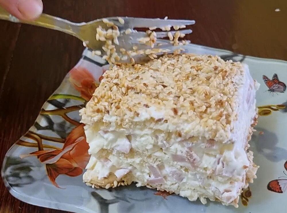 Slana torta sa susamom i krekerima