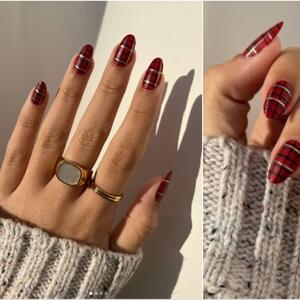 Karirani manikir je najveći trend decembra, a mi znamo kako da ga izvedete! Trebaju vam samo crveni i crni lak i 1 minut