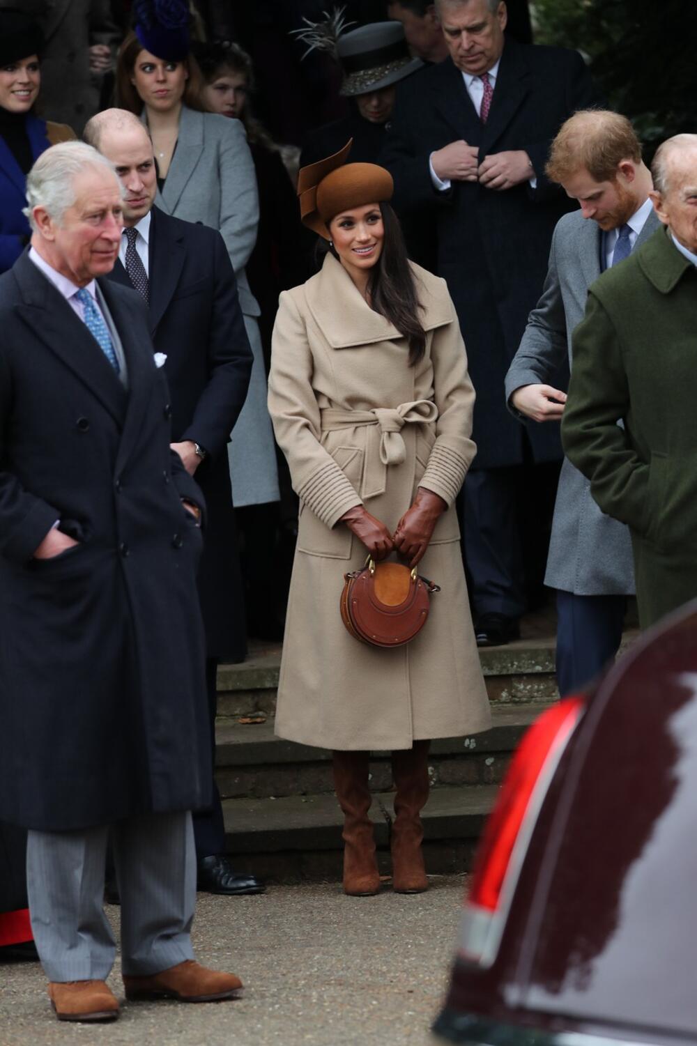 Prvo pojavljivanje Megan Markl s kraljevskom porodicom, na božićnoj službi 2017. godine u Sandringemu