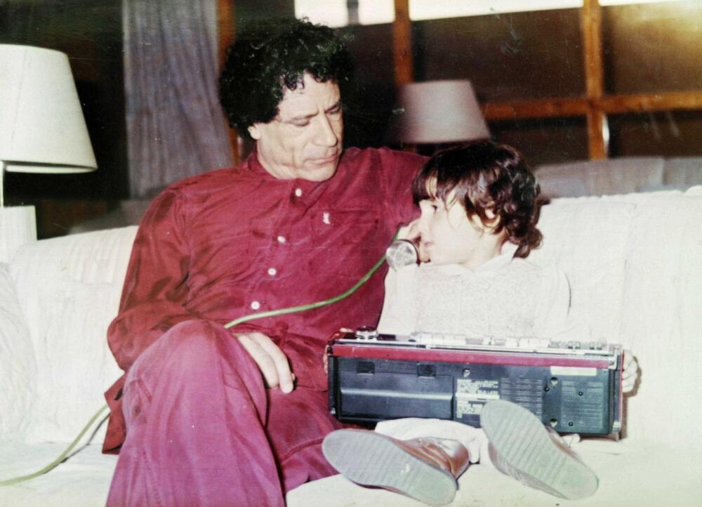 Ajša Gadafi sa ocem Muamerom