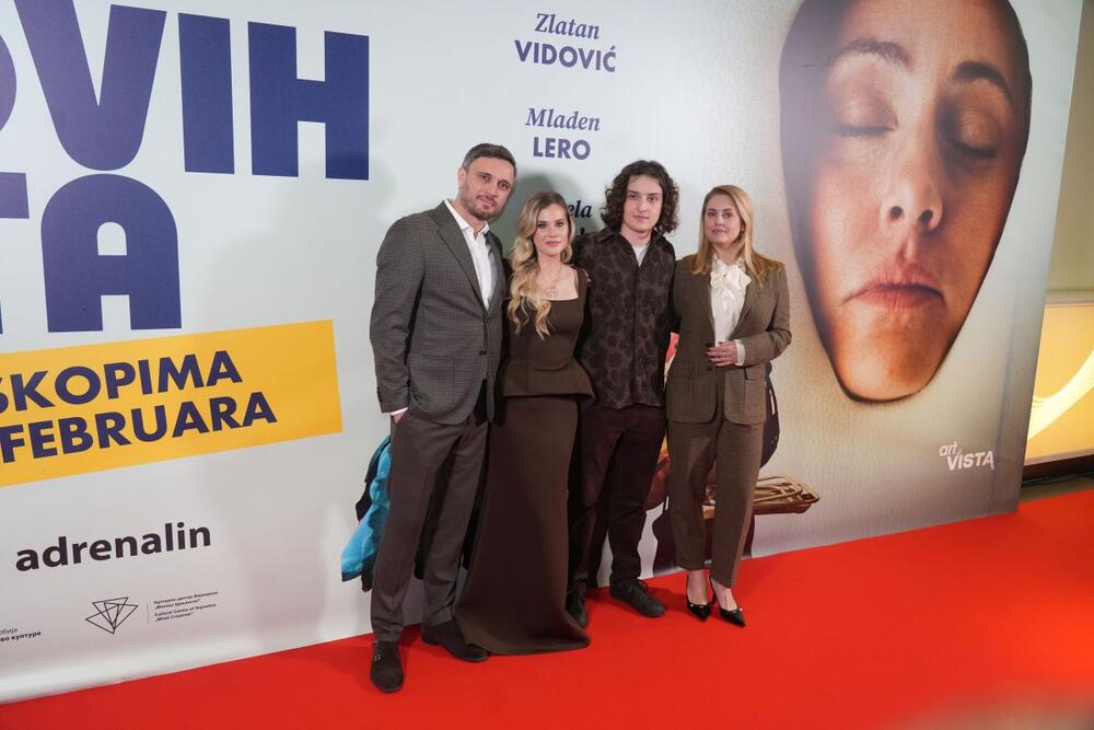 Zlatan Vidović, Anđela Kribl, Mladen Lero  i Tamara Krcunović na premijeri filma "Biće novih leta"