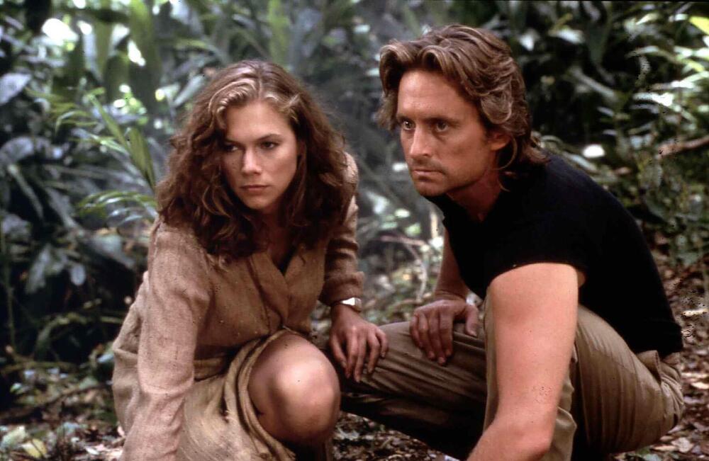 Ketlin Tarner i Majkl Daglas u filmu 'Lov na zeleni dijamant'