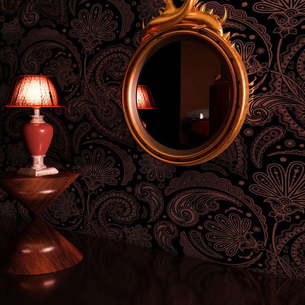 Crveno sa tamnim drvetom i retro detaljima deluje i otmeno i toplo