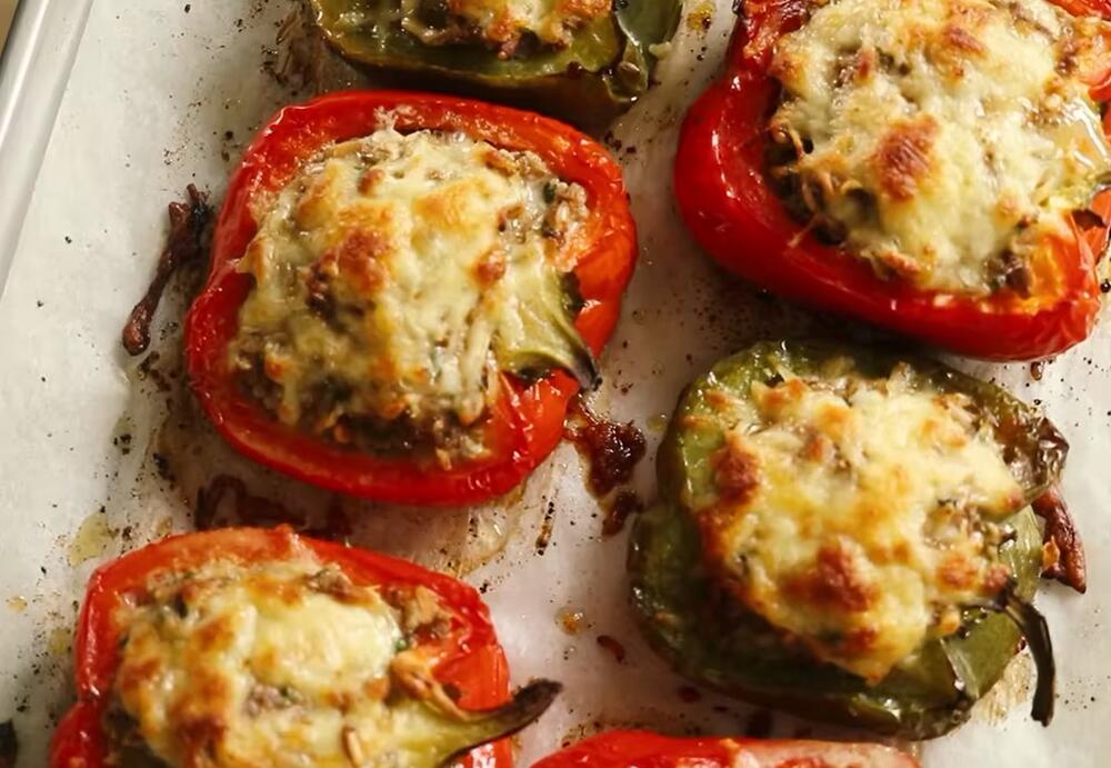 Italijanske punjene paprike, sa sirom i mlevenim mesom